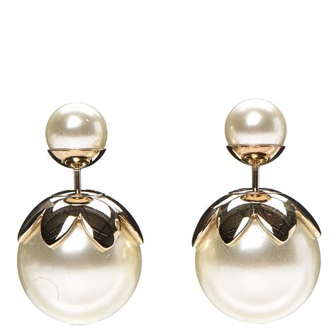 pair and a spare dior pearl earrings|dior tribal earrings real pearl.